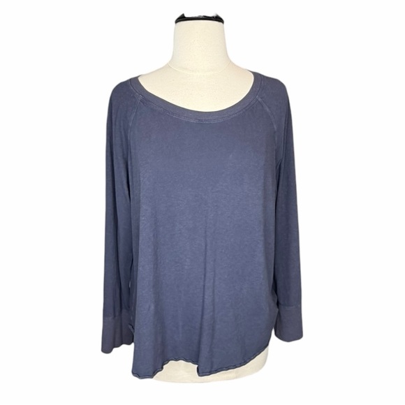 James Perse Tops - James Perse Raglan XL Navy Gray Long Sleeve Tee Sz 4 Cotton Scoop